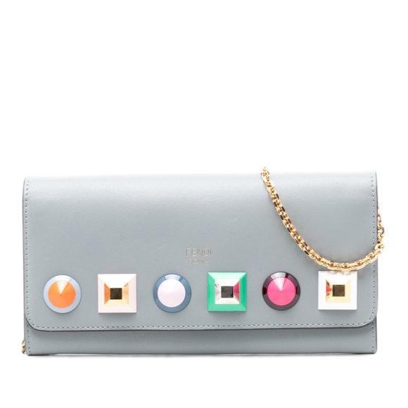 Fendi Handbags - Pre-Loved Fendi Studded Leather Wallet on Chain